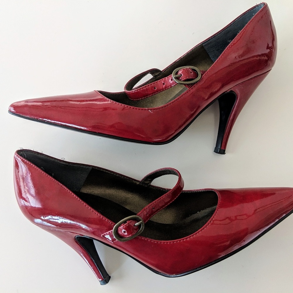 Nine West Red Strap Pointed Heels
